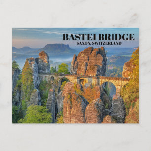 Bastei Bridge Saxon Schweiz Foto Vykort