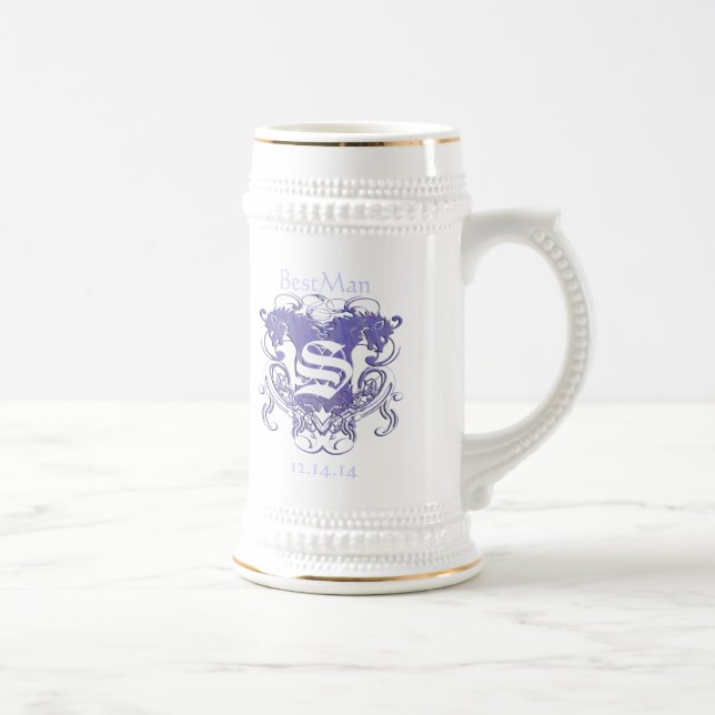 Bästeman Bröllop Stein  Vintage Lejon 2 Huvuden Sejdel (Höger)