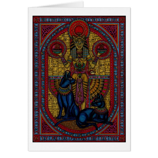 bastet bast kattgudinnarben hälsningskort (Framsidan)