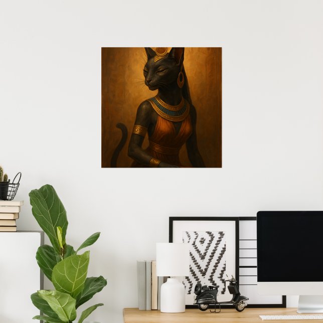 Bastet Cat Goddes Egyptian Wall Poster (Hemmakontoret)