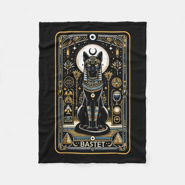 Bastet Cat Goddess Ancient Egypten Egyptian Mythol Fleecefilt (Framsidan)