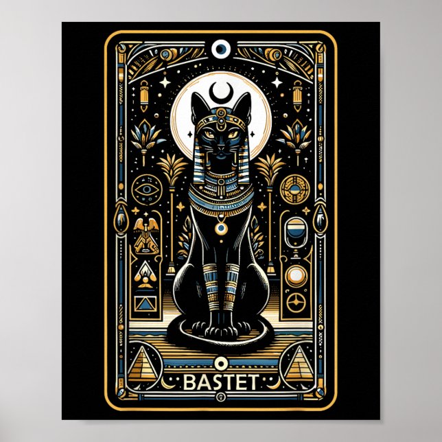 Bastet Cat Goddess Ancient Egypten Egyptian Mythol Poster (Framsidan)