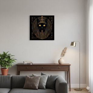 Bastet Cat Goddess Poster   Egyptiska Guld