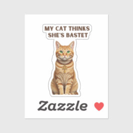 Bastet Cat Helig Premium Sticker Guld Klistermärken