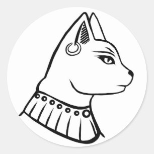 Bastet - den antika egyptiska gudinnan runt klistermärke
