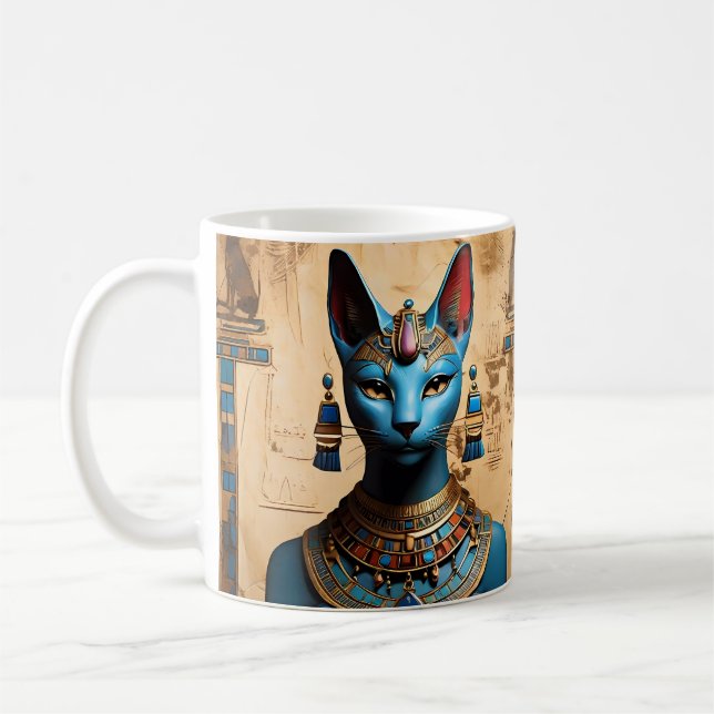 Bastet den gamla egyptiska guden i Katter Kaffemugg (Vänster)