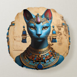 Bastet den gamla egyptiska guden rund kudde