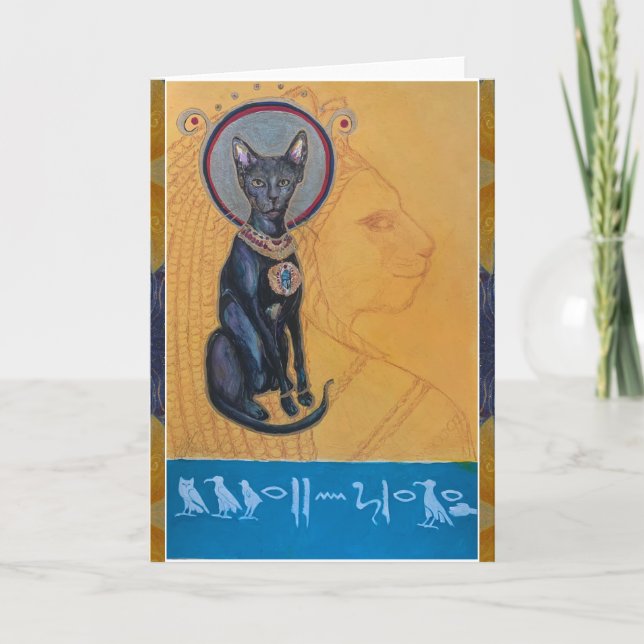 Bastet Egypten Cat Goddess Maureen Girard Kort (Framsida)
