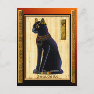 BASTET ~ Egyptian Cat God Historic Art Vykort