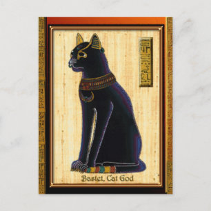 BASTET ~ Egyptian Cat God Historic Art Vykort