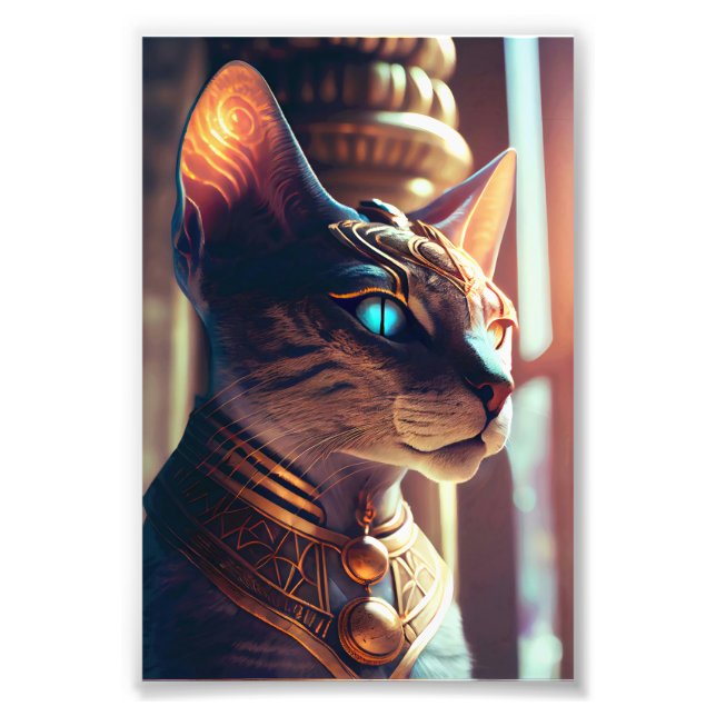 Bastet Egyptian Cat Goddess Fototryck (Framsidan)