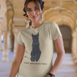 Bastet Egyptian Cat Goddess Graphic T Shirt<br><div class="desc">Den här grafiken illustrerar min enkla illustration av den gamla egyptiska kattgudinna Bastet i marinblått. Du kan använda en egen slogan eller annan text till den här grafiken.</div>