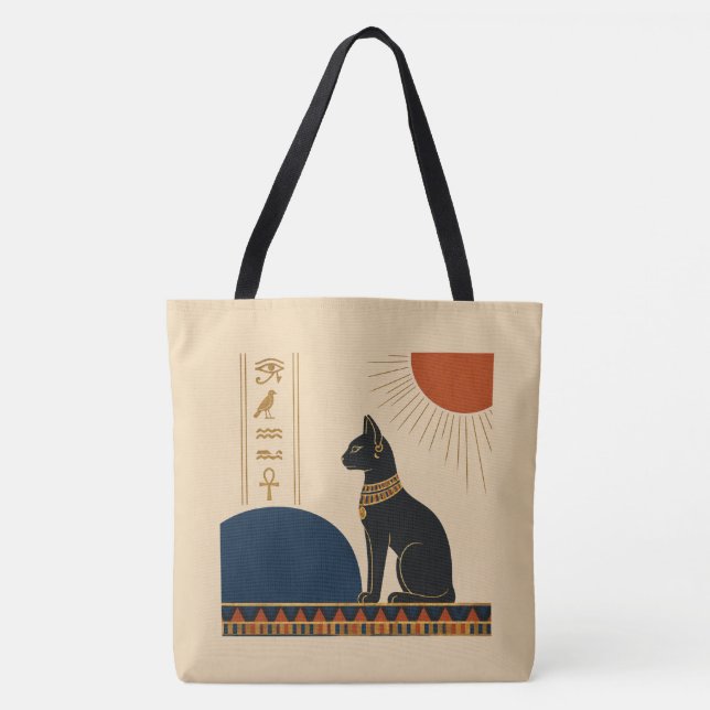 Bastet Egyptian Cat Tote Bag Tygkasse (Framsida)