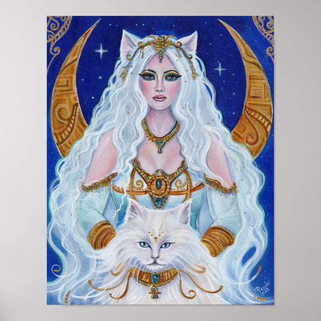 Bastet Egyptian Goddess art av Renee Lavoie Poster (Framsidan)