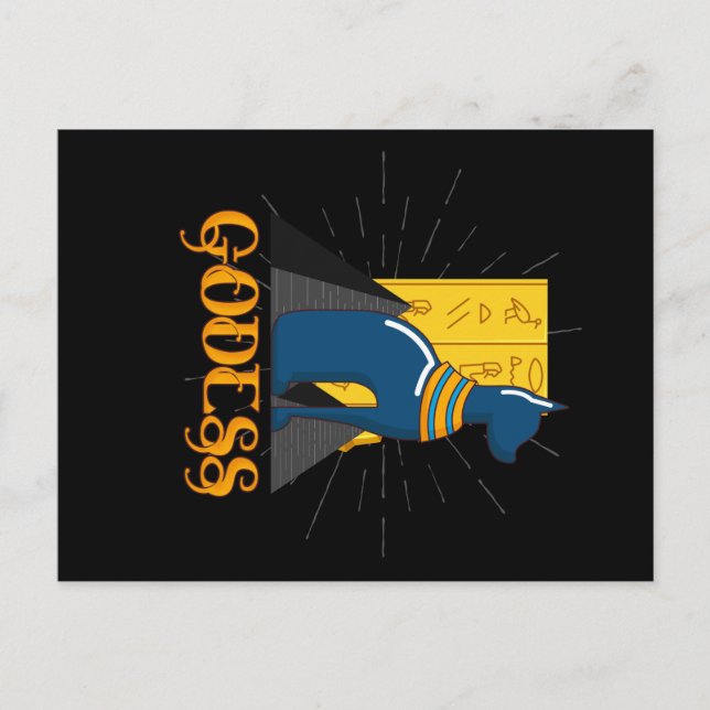 Bastet Egyptian Goddess Cat Figur Mythology Vykort (Framsida)