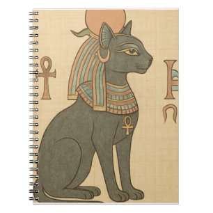 Bastet Egyptian Goddess Spiral Notebook Anteckningsbok