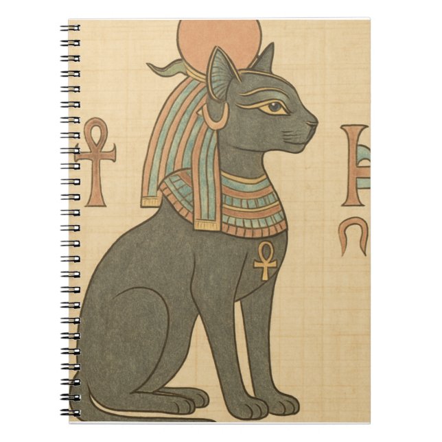 Bastet Egyptian Goddess Spiral Notebook Anteckningsbok (Framsidan)