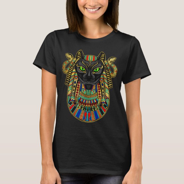 Bastet Egyptisk gudinna T Shirt (Framsida)
