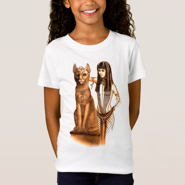 Bastet egyptisk kattgudinna t shirt (Framsida)