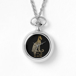 Bastet, egyptiska Cat Goddess. Namn i hieroglyfer Armbandsur