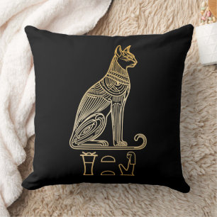 Bastet, egyptiska Cat Goddess. Namn i hieroglyfer Kudde