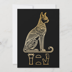 Bastet, egyptiska Cat Goddess. Namn i hieroglyfer Tack Kort