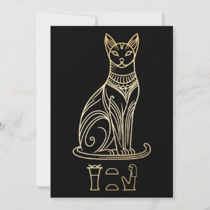 Bastet, egyptiska Cat Goddess. Namn i hieroglyfer Tack Kort