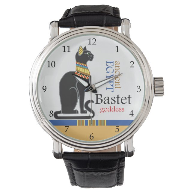 Bastet eller Bast. Acient Egyptian-gudinna Armbandsur (Framsida)