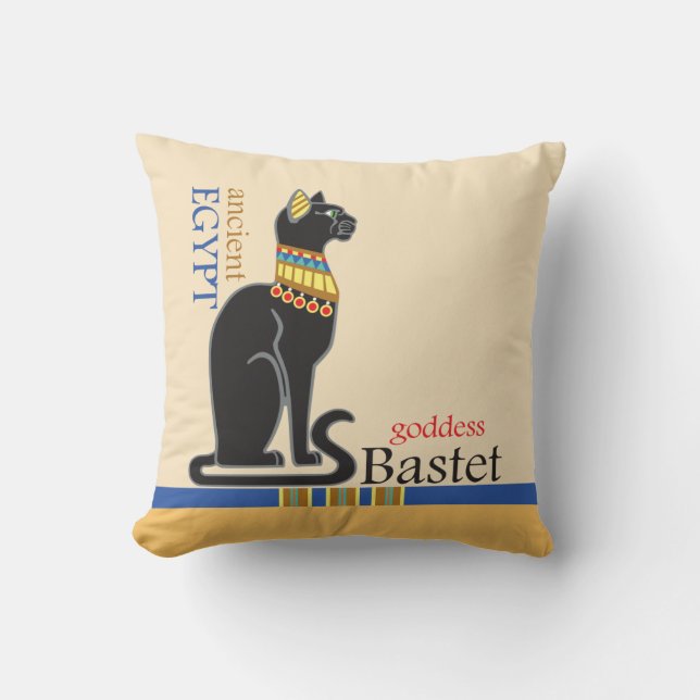 Bastet eller Bast. Acient Egyptian-gudinna Kudde (Framsida)