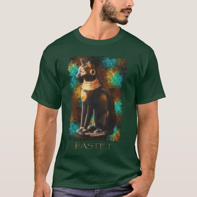 BASTET II Egyptian Cat God T-Shirt (Framsida)