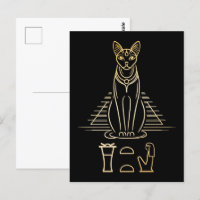Bastet med namn i hieroglyfer och Egypten Pyramid