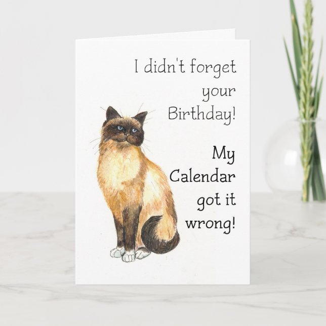 Bastiaan Birthday Card - Birman Cat Kort (Framsida)