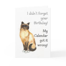 Bastiaan Birthday Card - Birman Cat