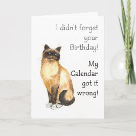 Bastiaan Birthday Card - Birman Cat Kort