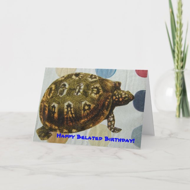 Bastiaan Birthday Turtle Collage Kort (Framsida)