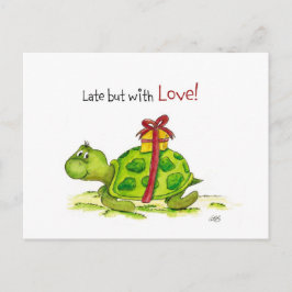 Bastiaan Birthday Turtle - Sent men med Kärlek Vykort
