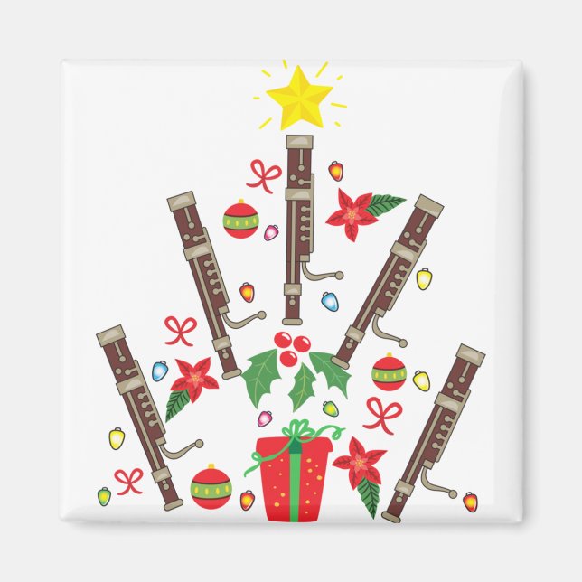 Bastichristmas ornament träd kvinnor manar magnet (Framsidan)