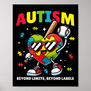 Bastieball Autism - medvetandegrad Färglöst puzzle Poster
