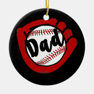 Bastiebollen Pappa för Baseball Softball Mamma Julgransprydnad Keramik