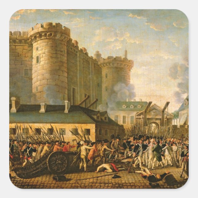 Bastiljen, 14 juli 1789 fyrkantigt klistermärke (Framsida)