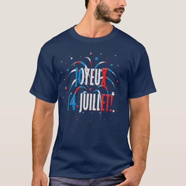 Bastiljens dag Joyeux 14 juillet T Shirt (Framsida)