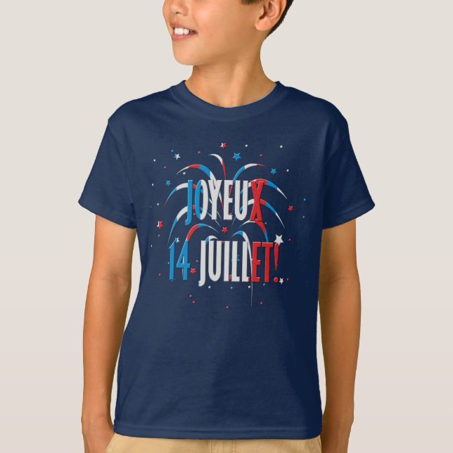 Bastiljens dag Joyeux 14 juillet T Shirt (Framsida)