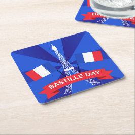 Bastilldagen 14 juli Frankrike Fransk Nationaldage Underlägg Papper Kvadrat