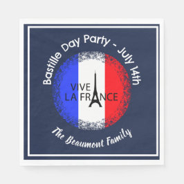 Bastilldagen den 14 juli Firande Pappersservett