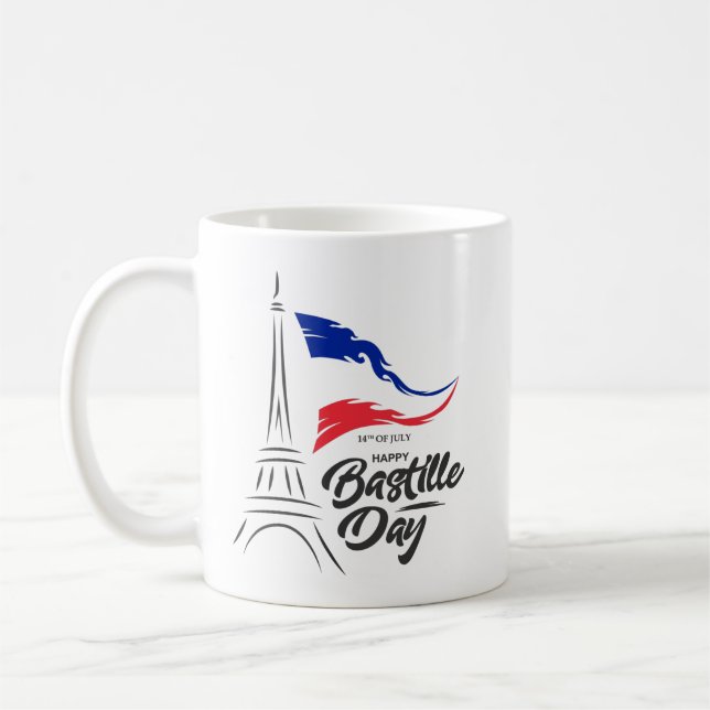 Bastilldagen, Eiffel Torn T-Shirt Kaffemugg (Vänster)