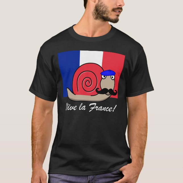 Bastilldagen Fransk Snigel i Beret T Shirt (Framsida)