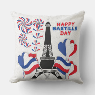Bastilldagen/Paris lycklig med Pillow Kärlek Snöre Kudde
