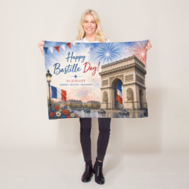 Bastille-dagen Arc de triomphe Paris Frankrike fyr Fleecefilt