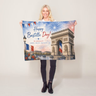 Bastille-dagen Arc de triomphe Paris Frankrike fyr Fleecefilt