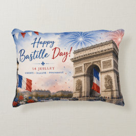 Bastille-dagen Arc de triomphe Paris Frankrike fyr Prydnadskudde